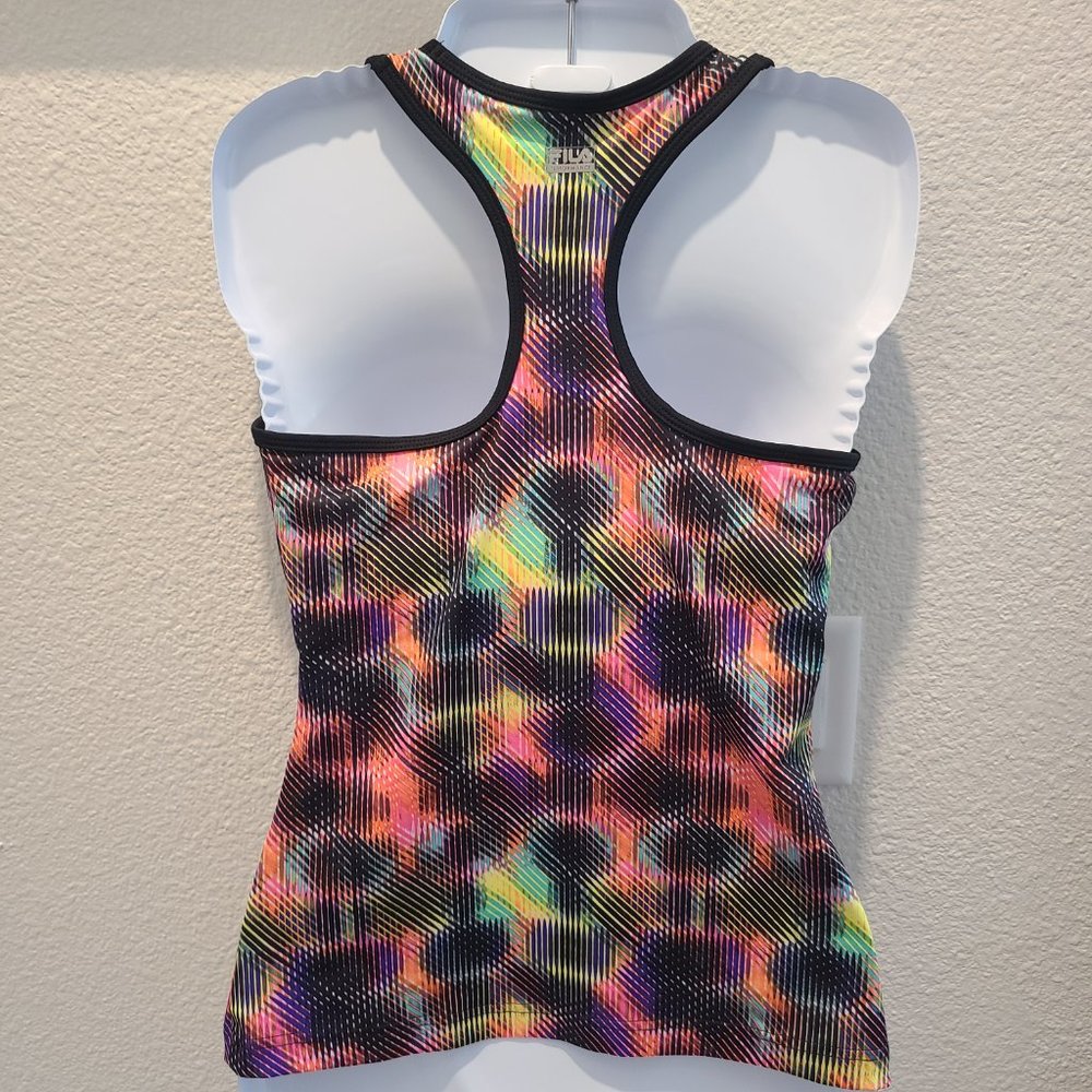 Fila women's athletic racerback workout tank top pink multi color size small - Picture 4 of 8